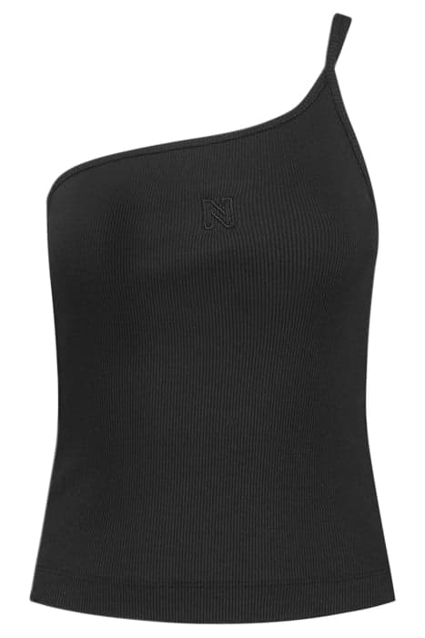 ASYMMETRIC TANK TOP BLACK by NIKKIE