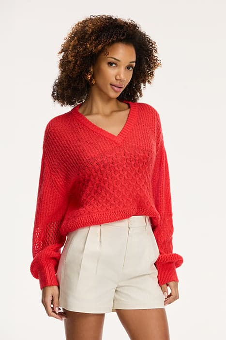 LADIES HAILEY SWEATER SICILIAN RED by Shiwi