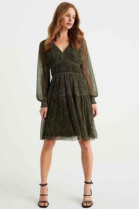 DRESS MID LENGTH ARMY GREEN by WE Fashion