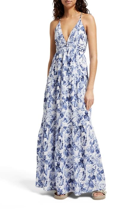 WAISTED MAXI DRESS SHELL BATIK BLUE by Scotch & Soda