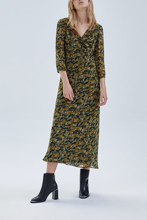 LICHEN LONG DRESS WITH GREEN CAMOUFLAGE PRINT by IKKS