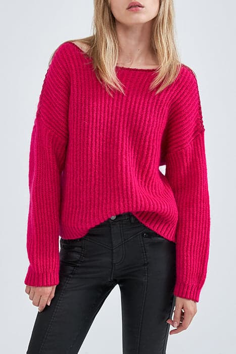 PINK RIBBED KNIT SWEATER WITH LUREX DETAILS by IKKS