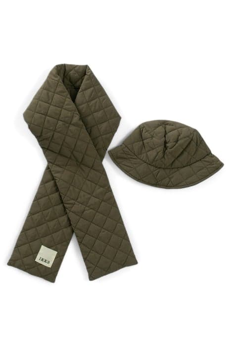 KHAKI QUILTED SUNHAT AND SCARF SET by IKKS