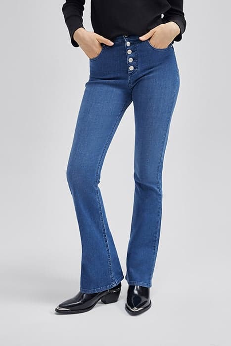 BLUE HIGH-WAIST SCULPT-UP FLARED JEANS by IKKS