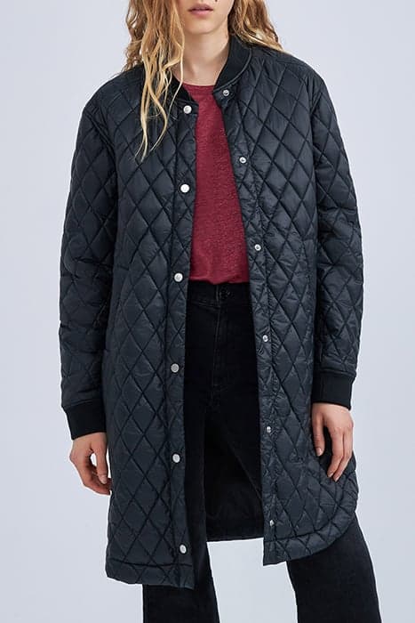 BLACK QUILTED MID-LENGTH LIGHT PADDED JACKET by IKKS