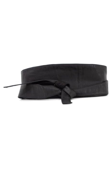 BLACK LEATHER TIE BELT by IKKS