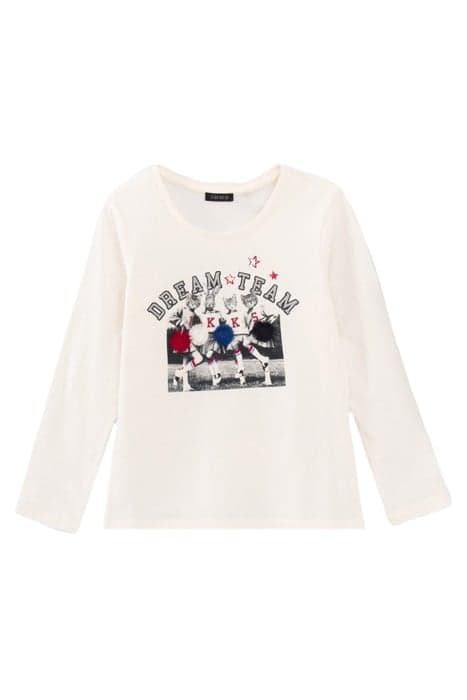 GIRLS' OFF-WHITE 3D CHEERLEADERS IMAGE T-SHIRT by IKKS