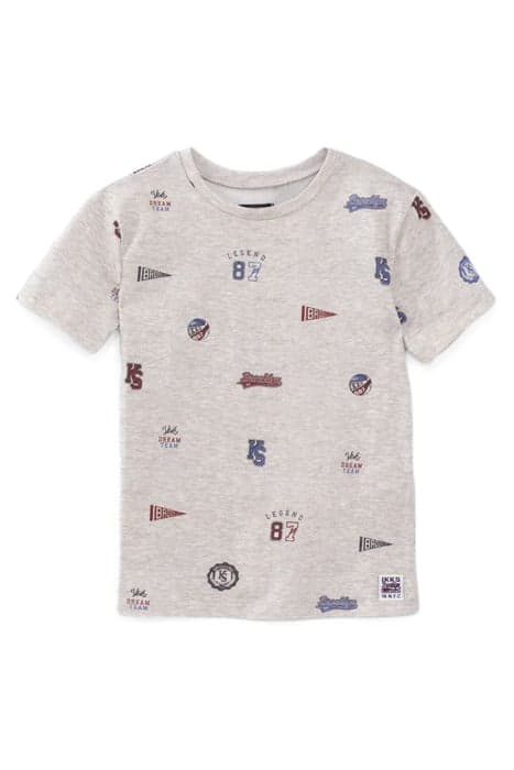 BOYS’ GREY ALL-OVER BADGES ORGANIC COTTON T-SHIRT by IKKS