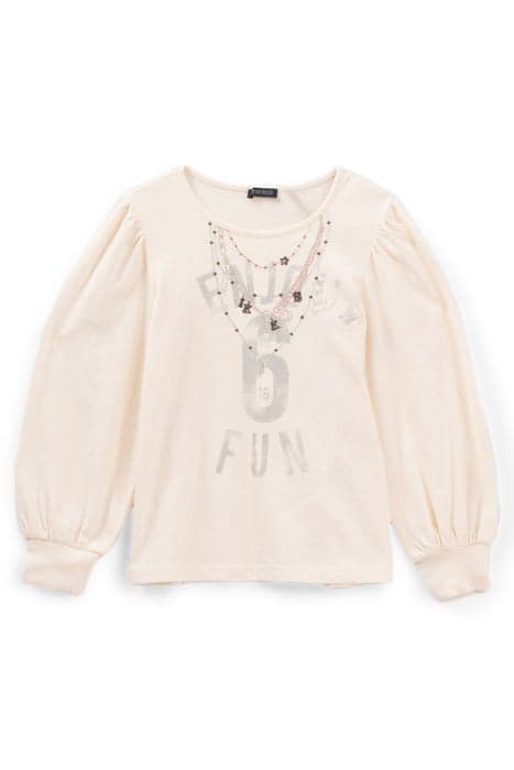 GIRLS’ ECRU T-SHIRT WITH EMBROIDERED NECKLACES by IKKS