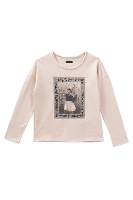 GIRLS’ BEIGE ORGANIC COTTON T-SHIRT WITH DANCER IMAGE by IKKS