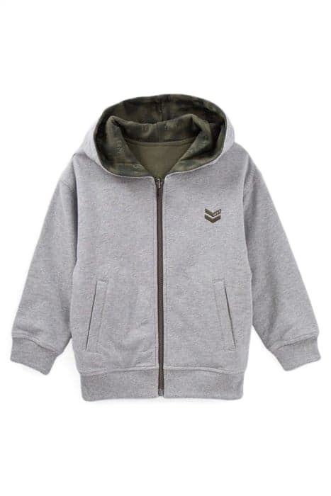 BOYS’ KHAKI/GREY REVERSIBLE HOODED CARDIGAN by IKKS