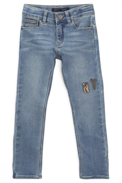 BOYS’ BLUE RIP-PROOF SLIM JEANS WITH BADGES by IKKS