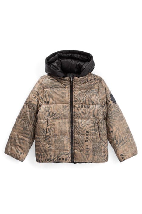 BOYS’ MOCHA PRINT/BLACK REVERSIBLE PADDED JACKET by IKKS