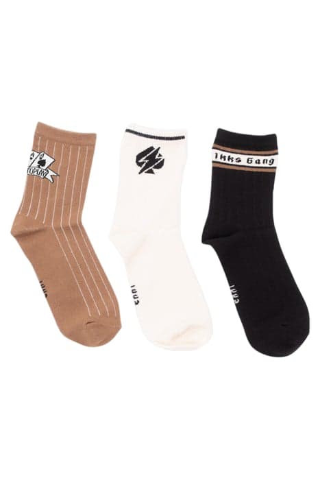 BOYS’ BLACK/WHITE/CAMEL SOCKS by IKKS