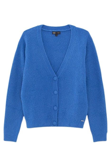 GIRLS’ BLUE KNIT CROPPED CARDIGAN by IKKS