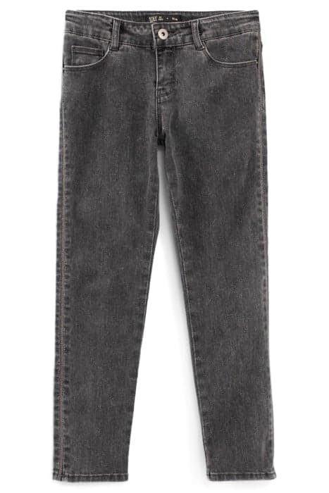 GIRLS’ GREY HIGH-WAIST SLIM JEANS WITH SIDE BANDS by IKKS