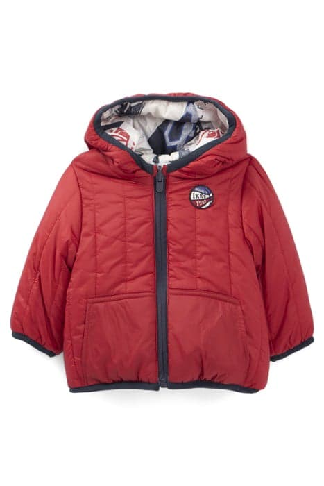 BABY BOYS’ GREY PRINT/RED REVERSIBLE PADDED JACKET by IKKS