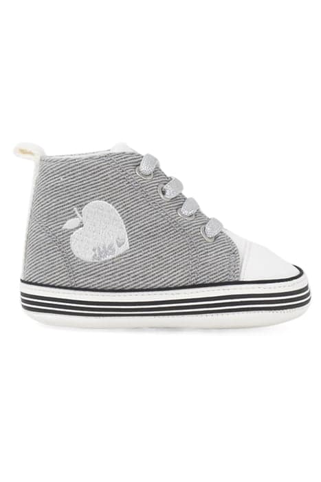 BABY GIRLS’ GREY & WHITE EMBROIDERED APPLE-HEART TRAINERS by IKKS