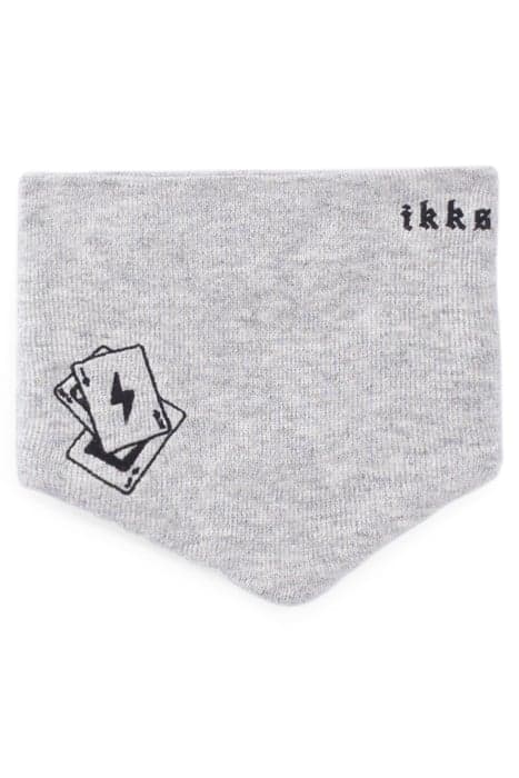 BABY BOYS’ GREY PLAYING CARD EMBROIDERED KNIT SNOOD by IKKS