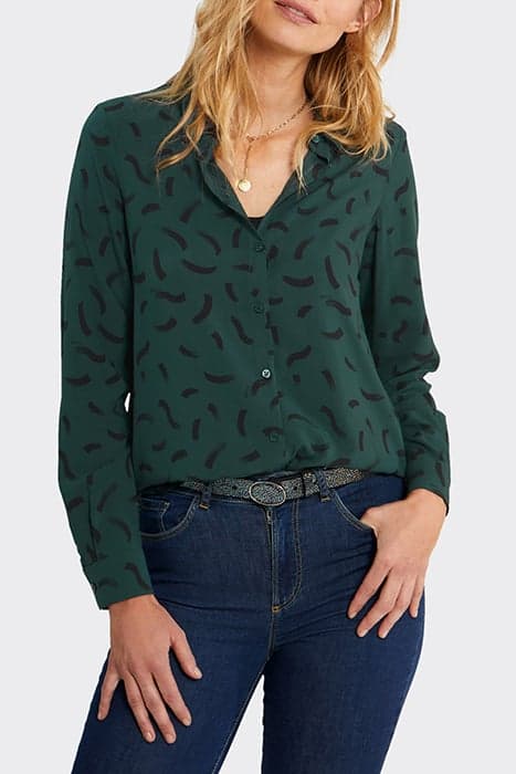 IMPERIAL GREEN WAVE PRINT SHIRT by ICODE