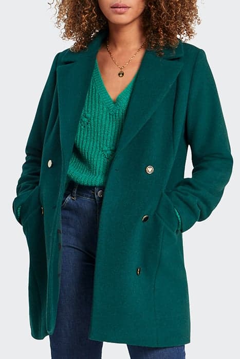 IMPERIAL GREEN PEA COAT-STYLE COAT by ICODE