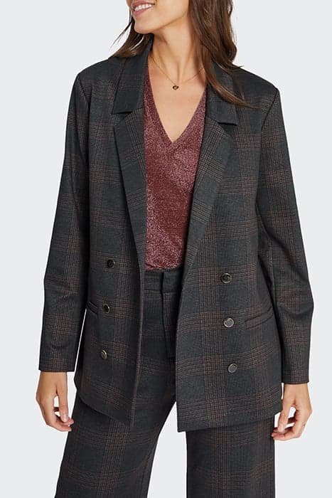 CHARCOAL CHECK UPCYCLED SUIT JACKET by ICODE