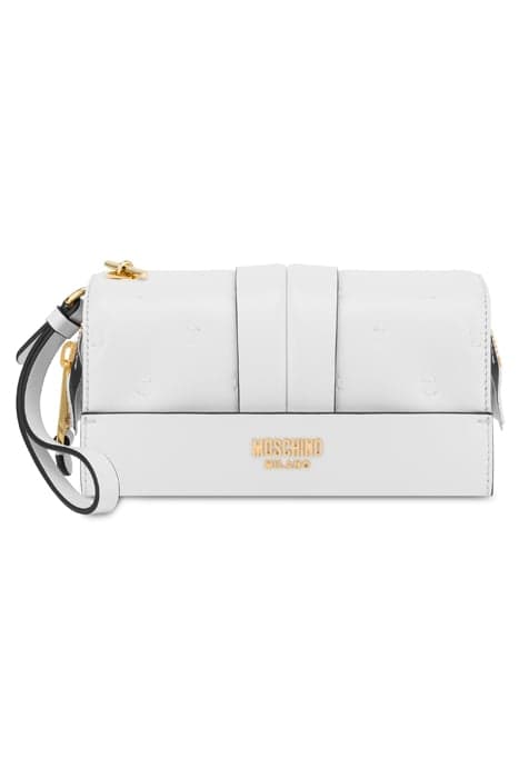 INSIDE OUT NAPPA CLUTCH WHITE by Moschino