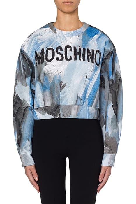 PAINTING COTTON SWEATSHIRT BLUE by Moschino