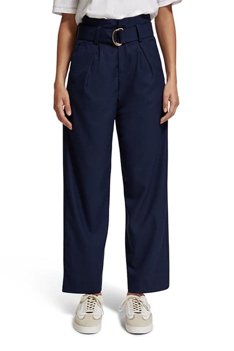 DAISY - HIGH RISE STRAIGHT LEG PAPERBAG TROUSERS NAVY BLUE by Scotch & Soda