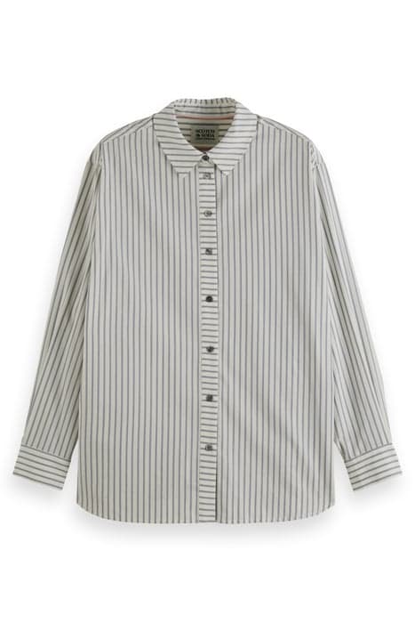 OVERSIZED FIT SHIRT WITH STRIPES DUSTY BLUE ROPE STRIPE by Scotch & Soda