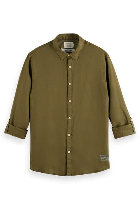 LINEN SHIRT WITH ROLL-UP ALGAE by Scotch & Soda