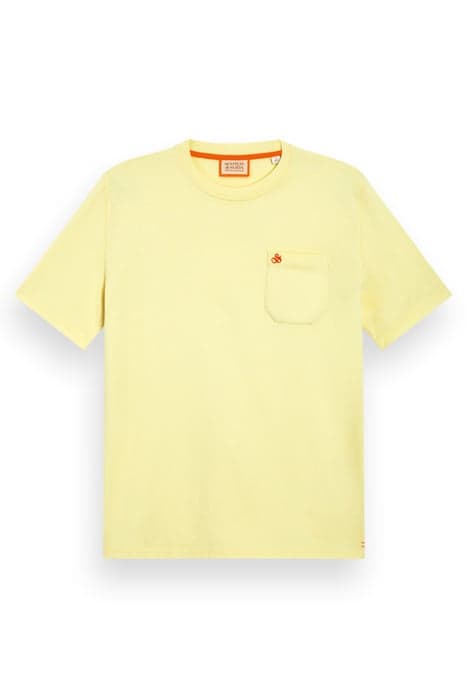 CHEST POCKET JERSEY T-SHIRT WASHED NEON YELLOW by Scotch & Soda