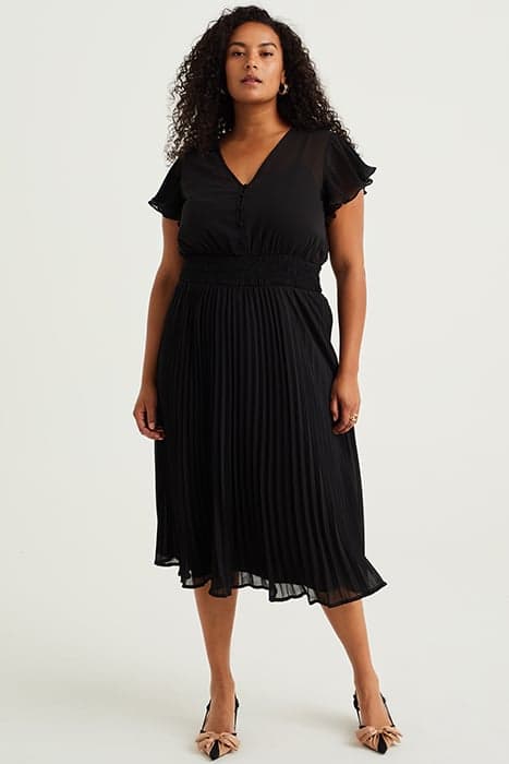 DRESS MID LENGTH BLACK by WE Fashion