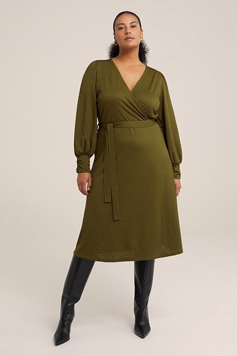 DRESS MID LENGTH ARMY GREEN by WE Fashion