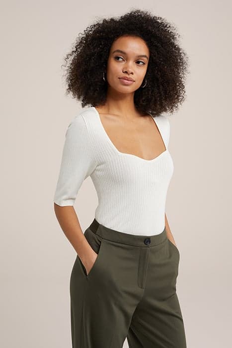 KNITTED PULLOVER OFF-WHITE by WE Fashion