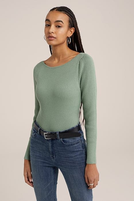 KNITTED PULLOVER LIGHT GREEN by WE Fashion