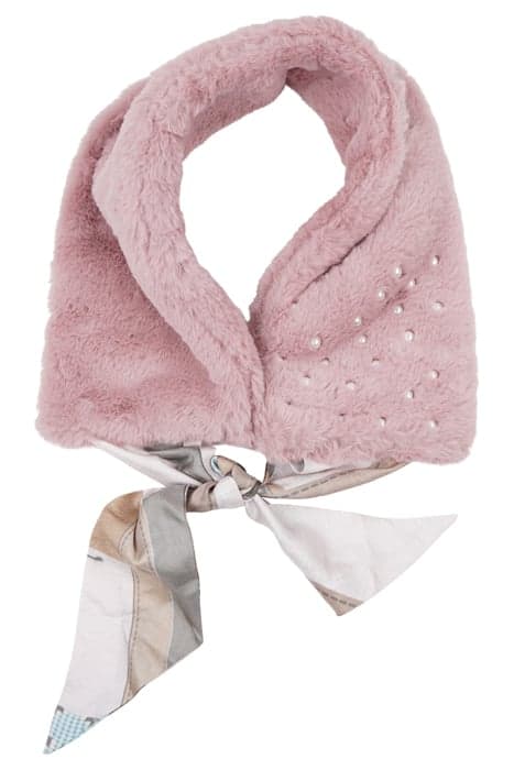 SCARF FAKE FUR PEARLS ROZE by Mucho Gusto