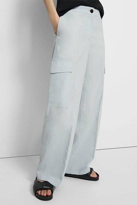 WIDE-LEG CARGO PANT IN CRISP POLY HARBOUR by THEORY