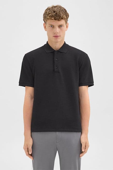 JOCELIN POLO SHIRT IN STUDIO KNIT JACQUARD BLACK by THEORY