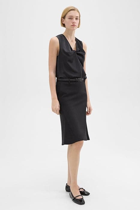 WOOL GABARDINE TRUMPET SKIRT BLACK by THEORY