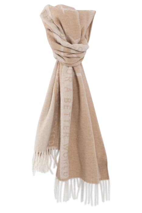 MINK-COLORED SCARF WITH IKKS INSCRIPTION VISON by IKKS