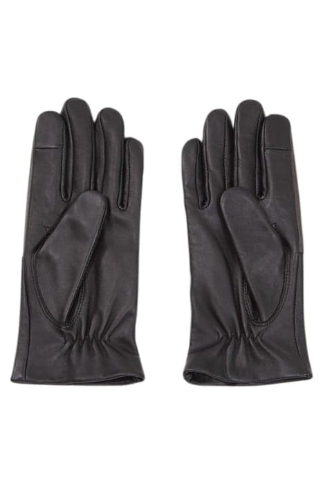 BLACK AND KHAKI LEATHER GLOVES BLACK by IKKS