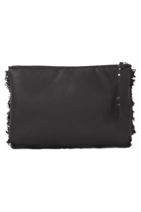 BLACK REVERSIBLE FURRY CLUTCH BAG BLACK by IKKS