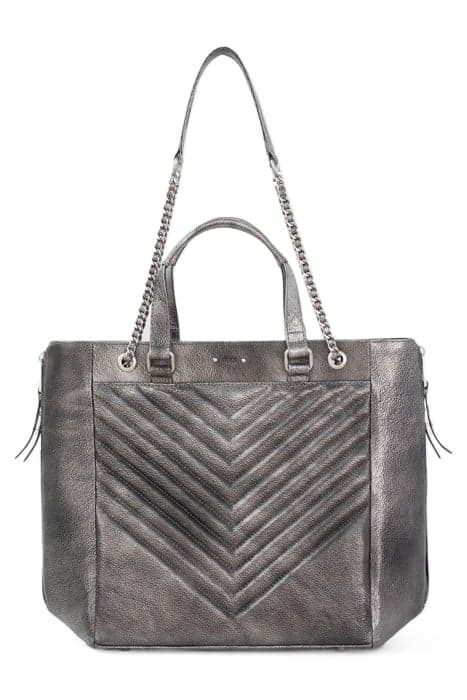 LE 1440 METALLISE QUILTED CHEVRON TOTE BAG GREY by IKKS