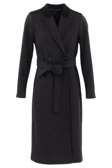 LONG PEAKED LAPEL COLLAR COAT IN GREY WOOL FOR WOMEN GREY by IKKS