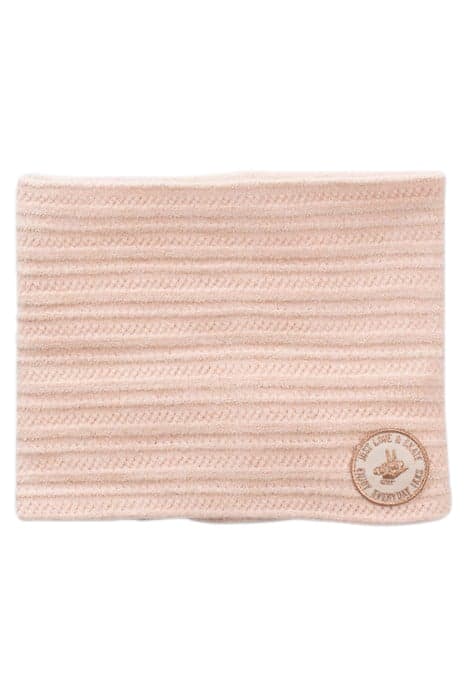 GIRLS’ PINK DECORATIVE KNIT SNOOD WITH LUREX BRONZE BADGE PI by IKKS