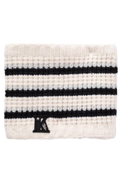 GIRLS’ ECRU STRIPED LUREX KNIT SNOOD COTTON by IKKS