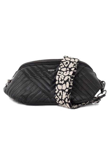 GIRLS’ BLACK QUILTED WAIST BAG WITH LEOPARD STRAP BLACK by IKKS