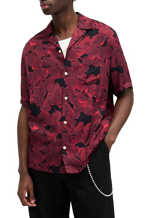 KAZA SS SHIRT JT BLK/SANGRIA RED by AllSaints