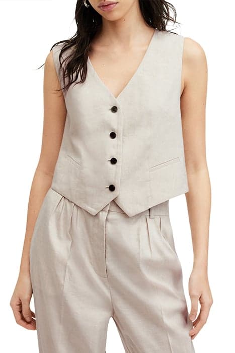 WHITNEY WAISTCOAT NEUTRAL BEIGE by AllSaints